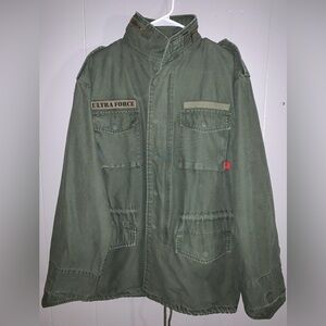 X-Small ROTHCO ULTRA-FORCE M-65 Field Jacket W/Custom Death Spade (Olive Green)